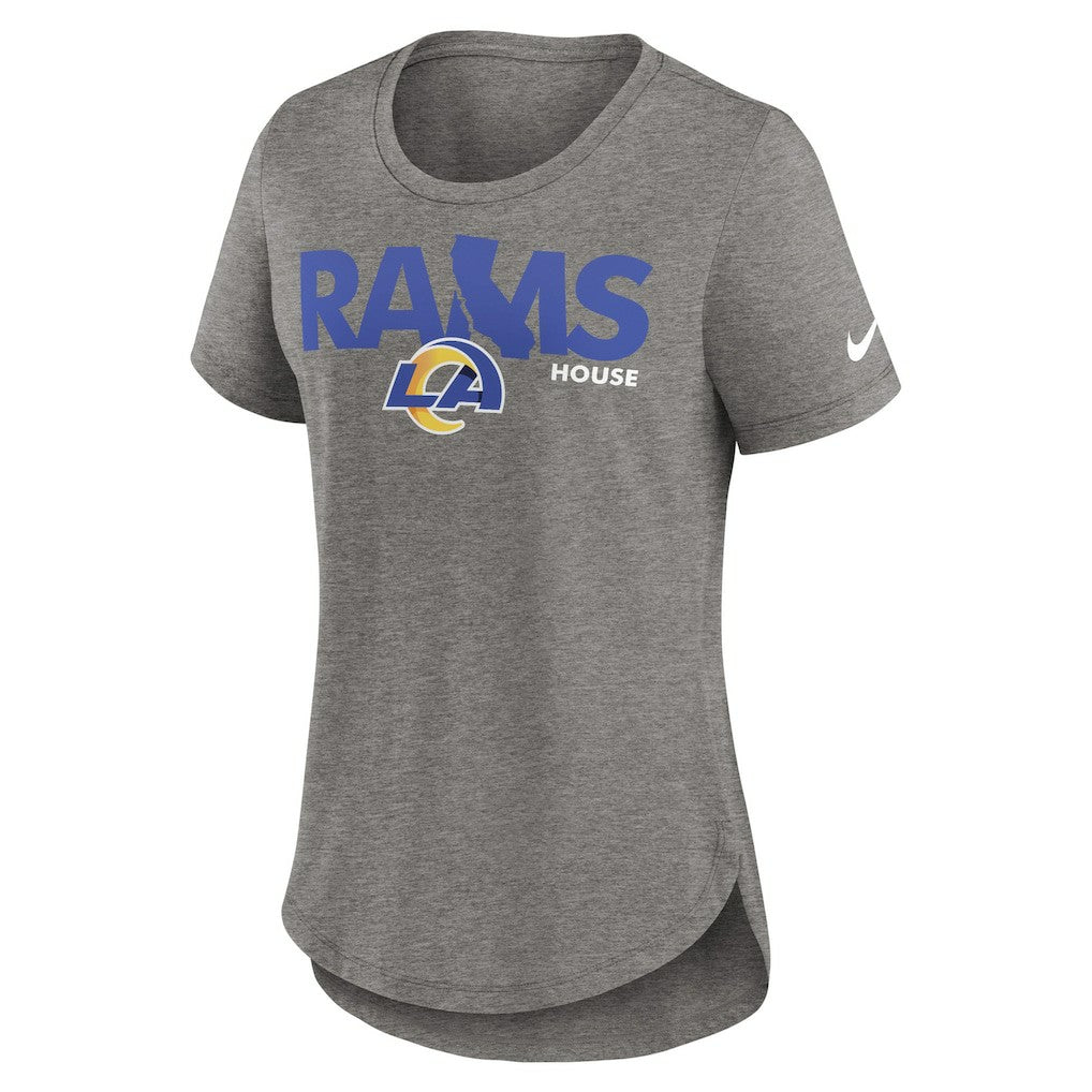 Nike Los Angeles Rams Women's Local Fashion Tri-Blend T-Shirt Heather Charcoal