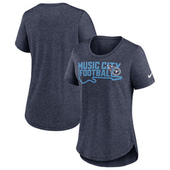 Nike Tennessee Titans Women's Local Fashion Tri-Blend T-Shirt Heather Navy