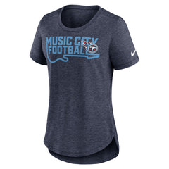 Nike Tennessee Titans Women's Local Fashion Tri-Blend T-Shirt Heather Navy