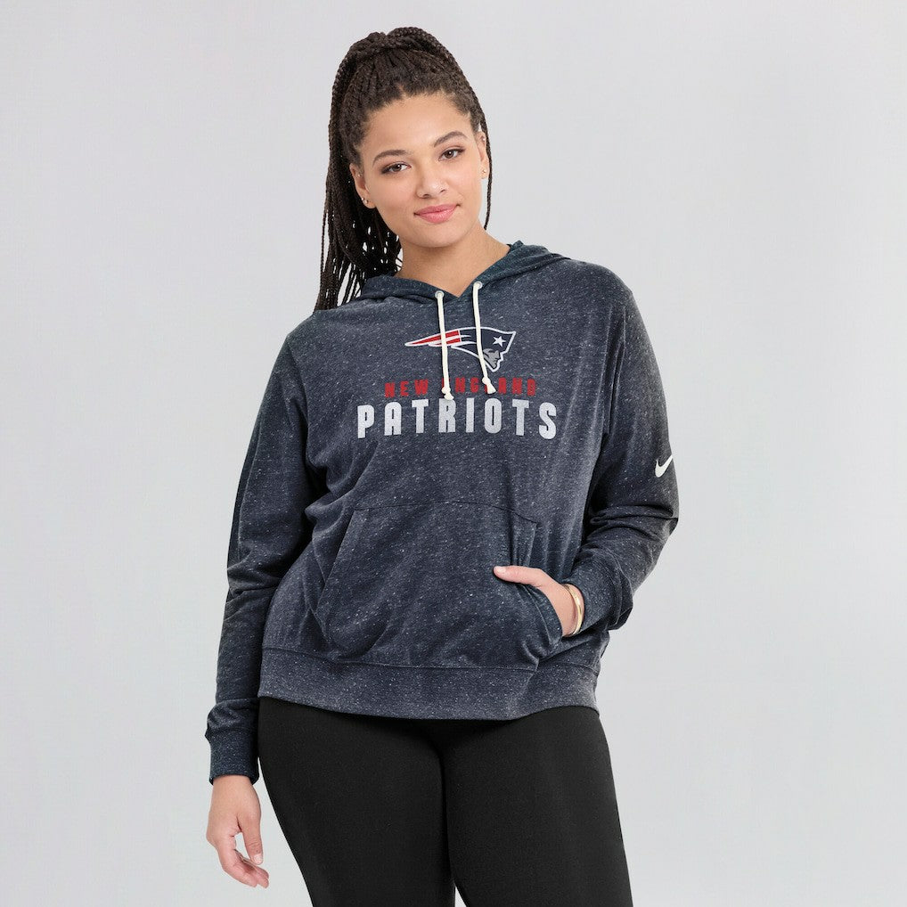 Nike New England Patriots Women's Plus Size Gym Vintage Pullover Hoodie Navy