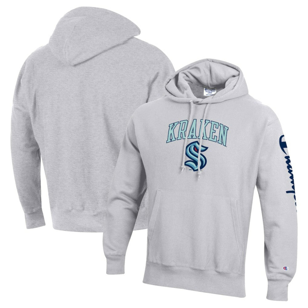 Seattle Kraken Champion Reverse Weave Pullover Hoodie - Heather Gray - NHL 5020521