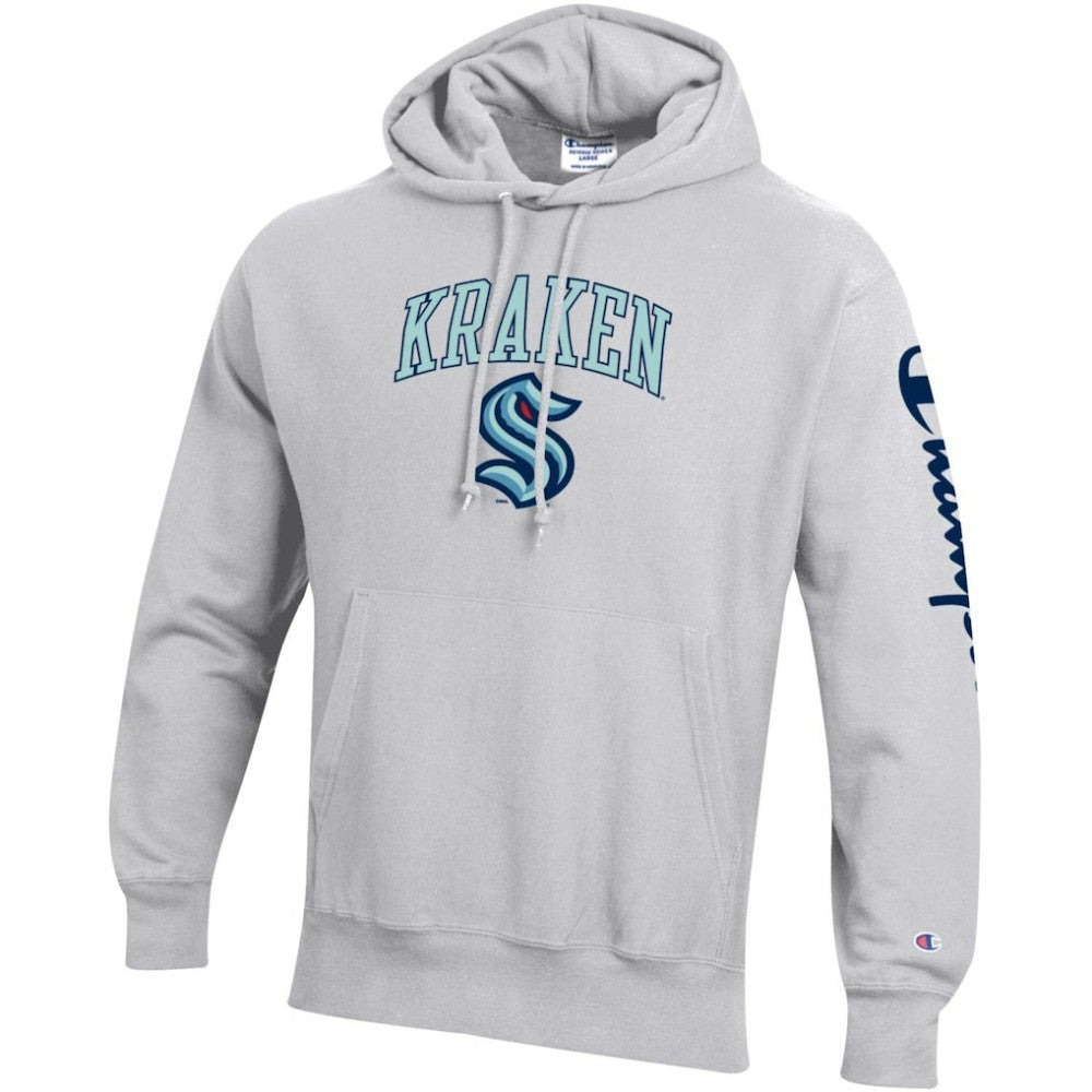 Seattle Kraken Champion Reverse Weave Pullover Hoodie - Heather Gray - NHL 5020521