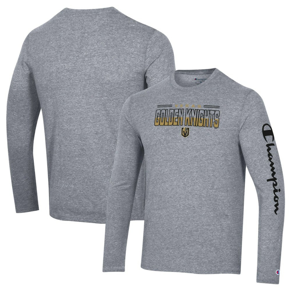 Vegas Golden Knights Champion Tri-Blend Long Sleeve T-Shirt - Heather Gray - NHL 5020591