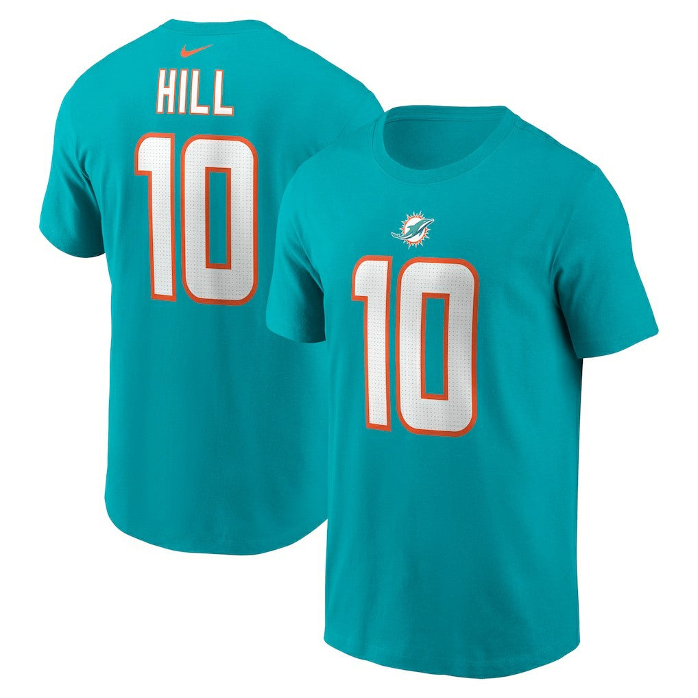 Nike Tyreek Hill Miami Dolphins Player Name & Number T-Shirt Aqua