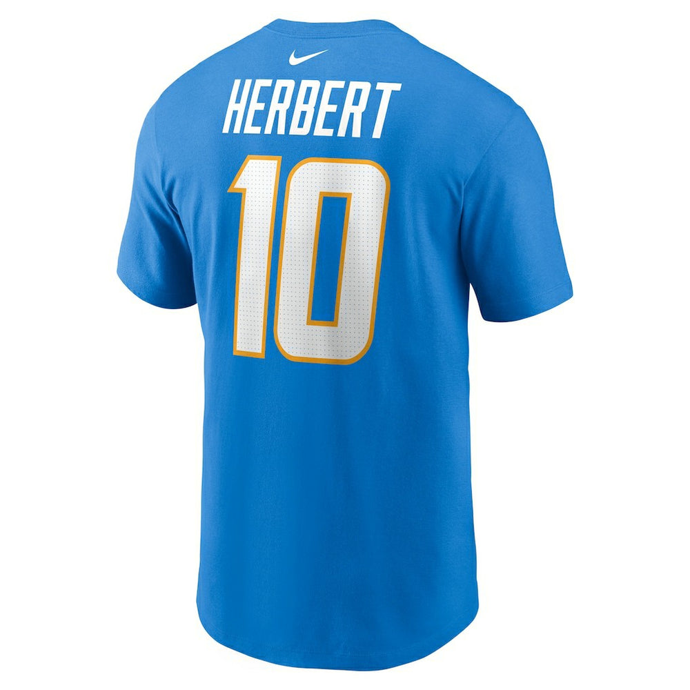 Nike Justin Herbert Los Angeles Chargers Player Name & Number T-Shirt Powder Blue