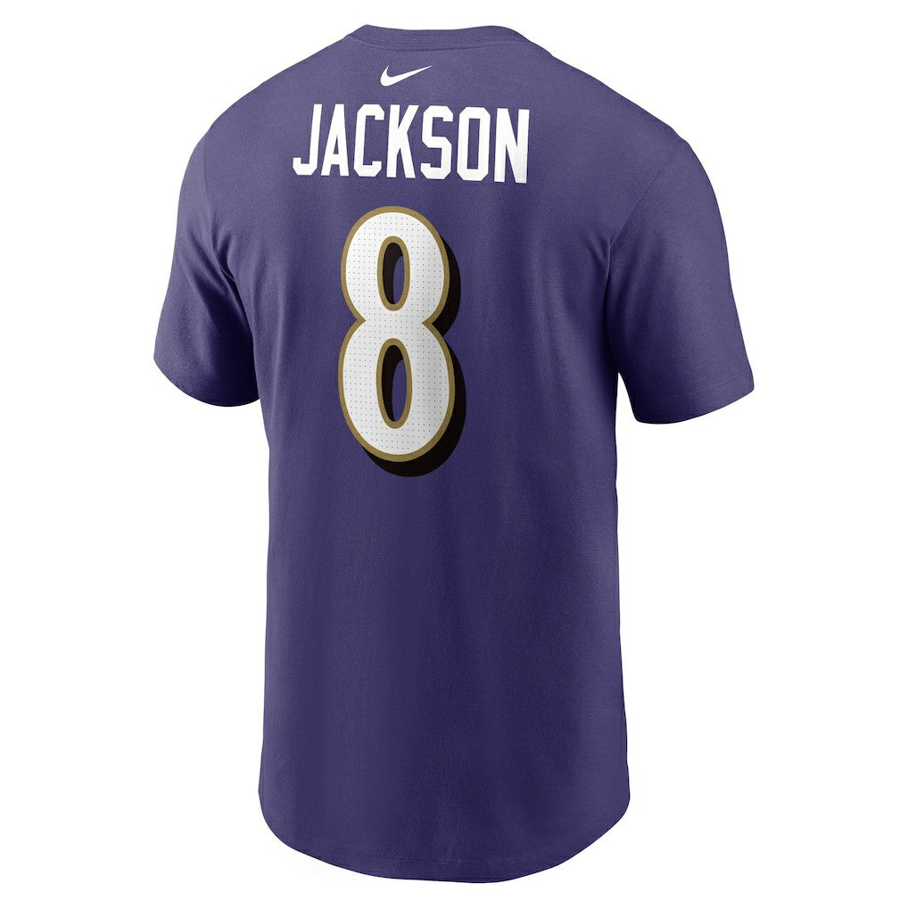 Nike Lamar Jackson Baltimore Ravens Player Name & Number T-Shirt Purple