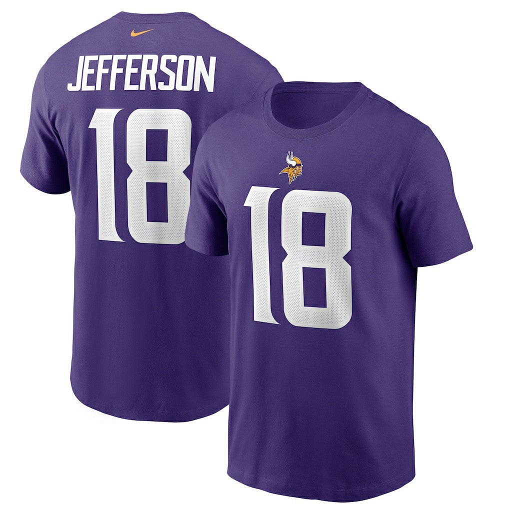 Nike Justin Jefferson Minnesota Vikings Player Name & Number T-Shirt Purple