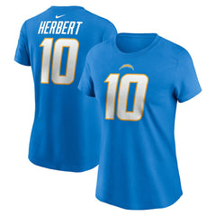 Nike Justin Herbert Los Angeles Chargers Women's Player Name & Number T-Shirt Powder Blue