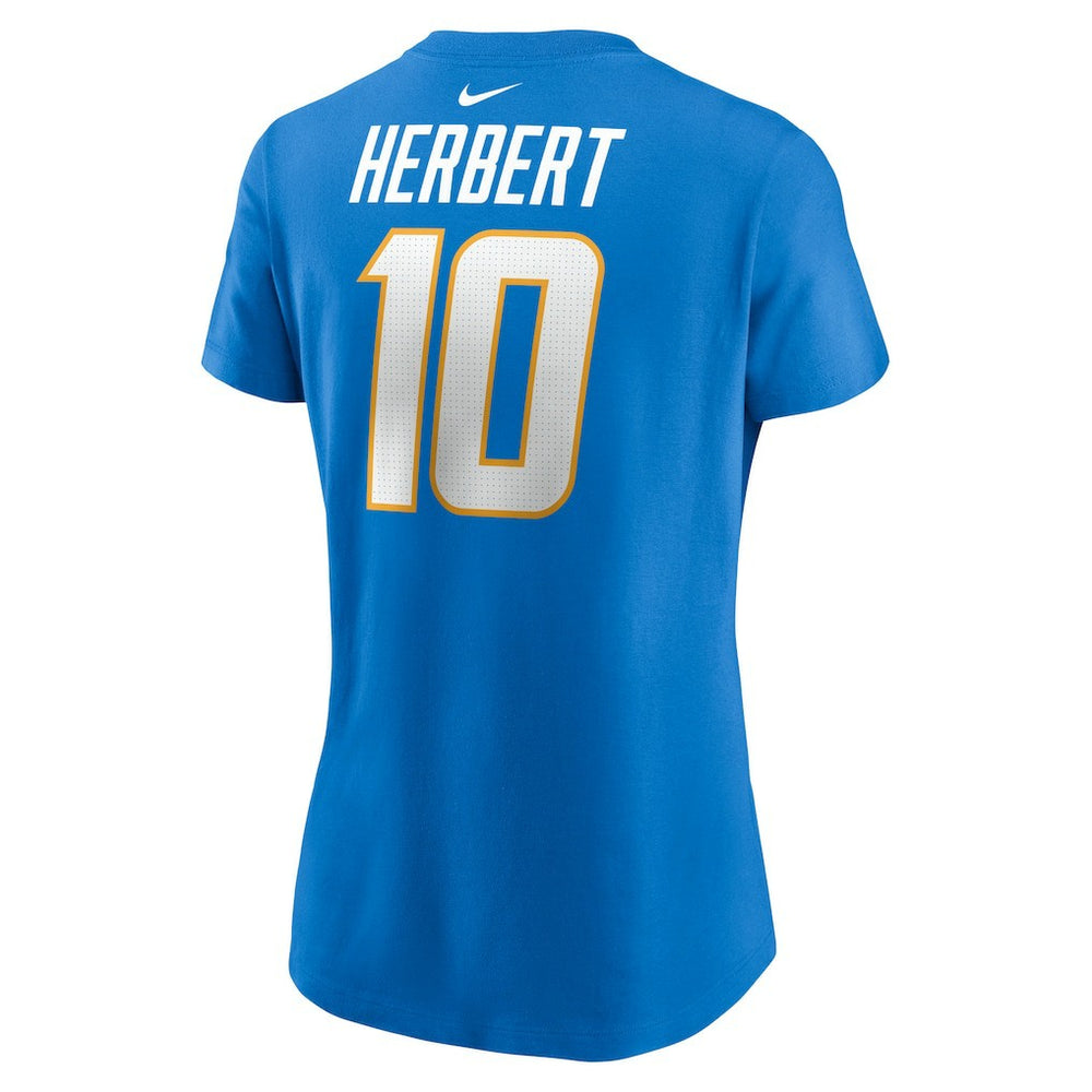 Nike Justin Herbert Los Angeles Chargers Women's Player Name & Number T-Shirt Powder Blue