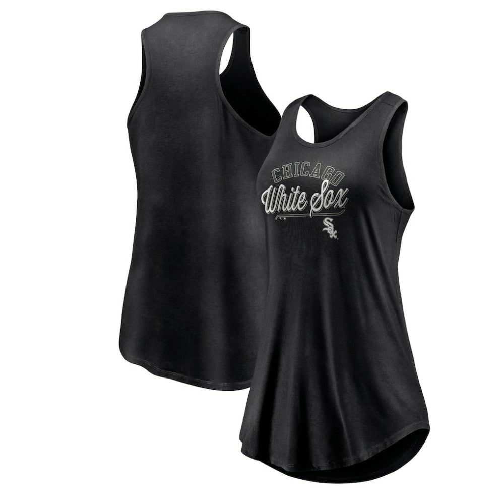 Chicago White Sox Fanatics Women's Simplicity Swing Racerback Scoop Neck Tank Top - Black - Fanatics on Sale