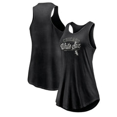 Chicago White Sox Fanatics Women's Simplicity Swing Racerback Scoop Neck Tank Top - Black - Fanatics on Sale