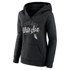 Chicago White Sox Fanatics Women's Simplicity Crossover V-Neck Pullover Hoodie - Black - Fanatics Discount