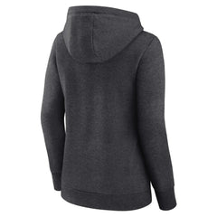Chicago Cubs Fanatics Women's Simplicity Crossover V-Neck Pullover Hoodie - Heather Charcoal - Fanatics Sale