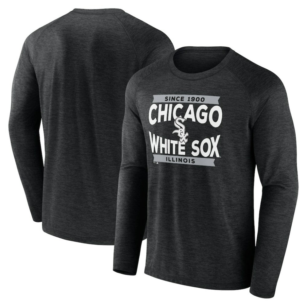 Chicago White Sox Fanatics Heroic Play Raglan Long Sleeve T-Shirt - Black - Fanatics on Sale