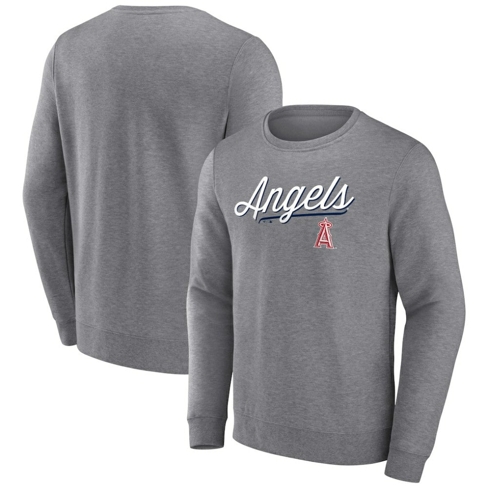 Los Angeles Angels Fanatics Simplicity Pullover Sweatshirt - Heather Gray - Fanatics on Sale