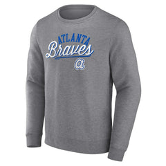 Atlanta Braves Heather Gray Fanatics Simplicity Pullover Sweatshirt - Fanatics Sale