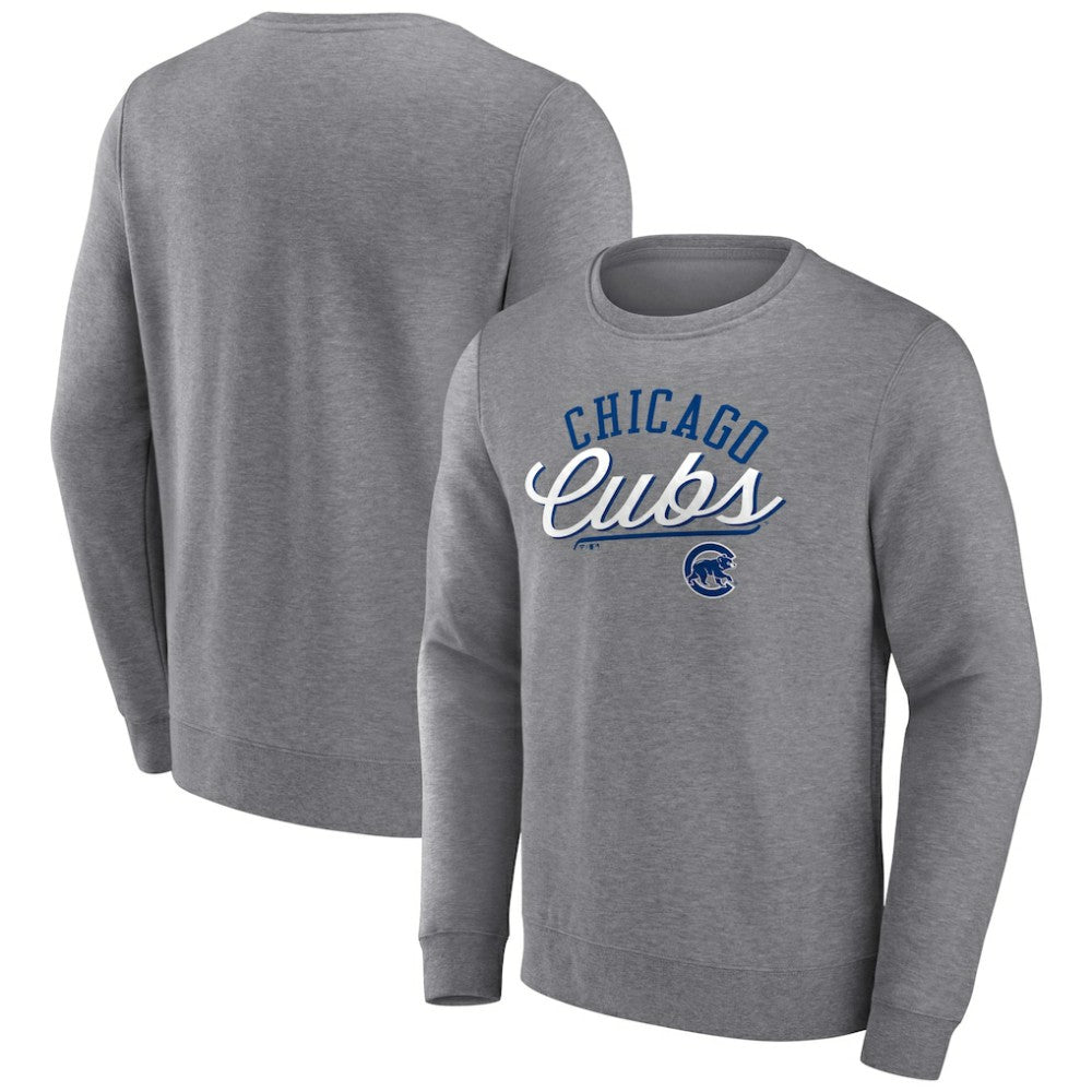 Chicago Cubs Fanatics Simplicity Pullover Sweatshirt - Heather Gray - Fanatics Online