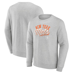 New York Mets Fanatics Simplicity Pullover Sweatshirt - Heather Gray - Fanatics Lifestyle