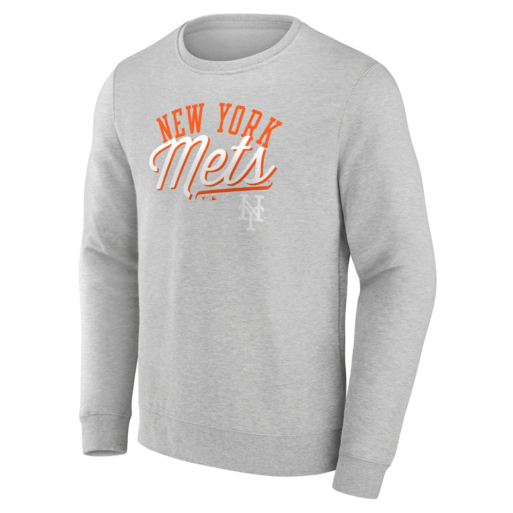 New York Mets Fanatics Simplicity Pullover Sweatshirt - Heather Gray - Fanatics Lifestyle