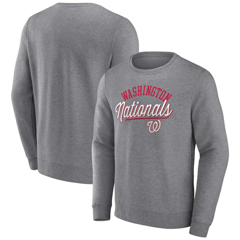 Washington Nationals Fanatics Simplicity Pullover Sweatshirt - Heather Gray - Fanatics on Sale