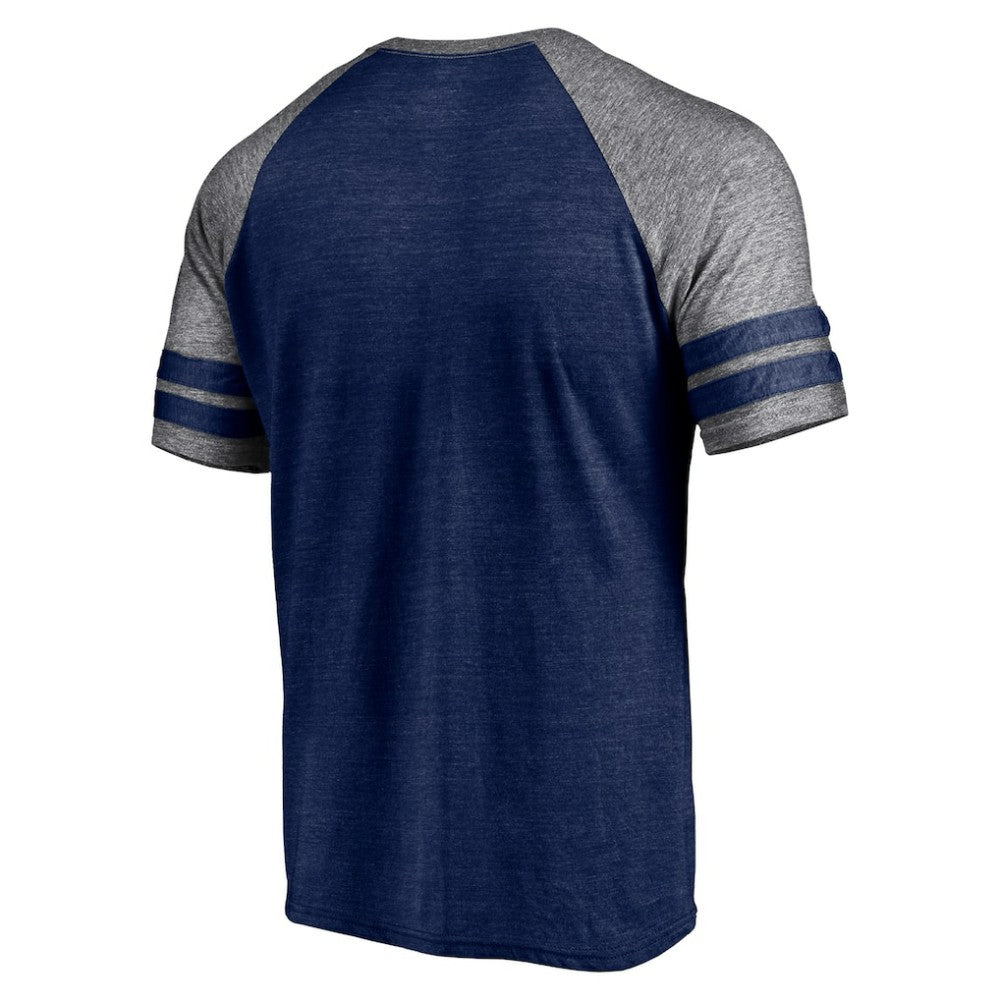 Chicago White Sox Fanatics Utility Two-Stripe Raglan Tri-Blend T-Shirt - Heather Navy - Fanatics Discount