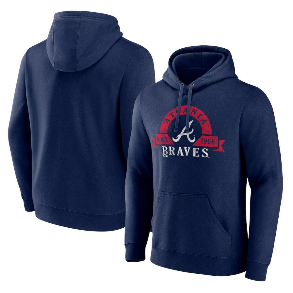 Atlanta Braves Fanatics Big & Tall Utility Pullover Hoodie - Navy - Fanatics Sale
