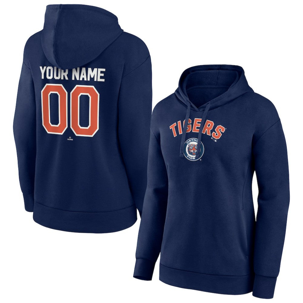 Detroit Tigers Women's Personalized Cooperstown Collection Winning Streak Pullover Hoodie - Navy - MLB on Sale
