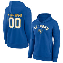 Milwaukee Brewers Women's Personalized Cooperstown Collection Winning Streak Pullover Hoodie - Royal - MLB Sale