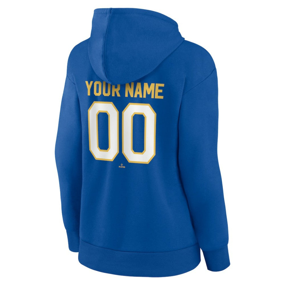 Milwaukee Brewers Women's Personalized Cooperstown Collection Winning Streak Pullover Hoodie - Royal - MLB Sale
