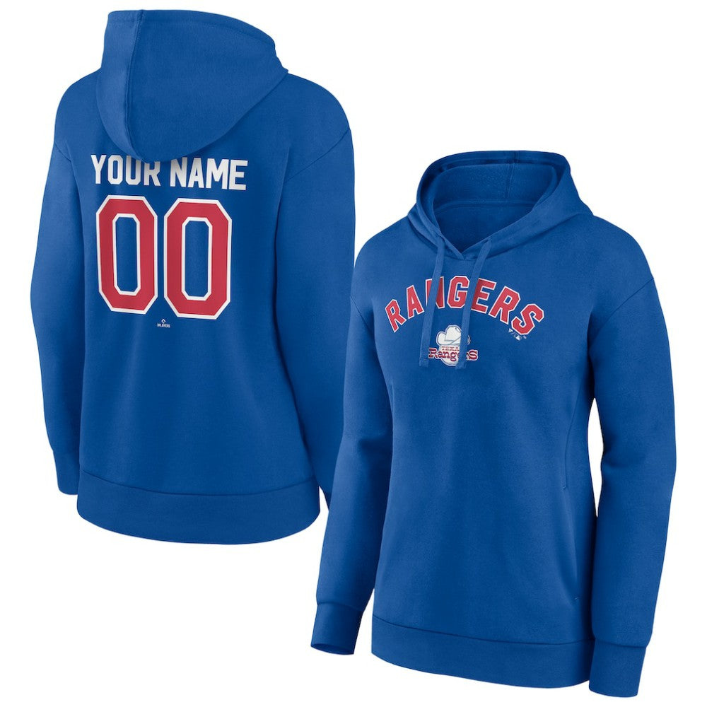Texas Rangers Women's Personalized Cooperstown Collection Winning Streak Pullover Hoodie - Royal - MLB Online