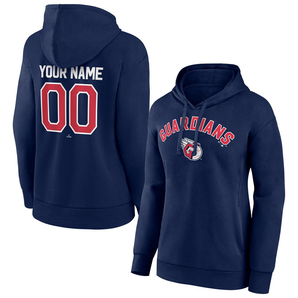 Cleveland Guardians Women's Personalized Team Winning Streak Pullover Hoodie - Navy - MLB Sale