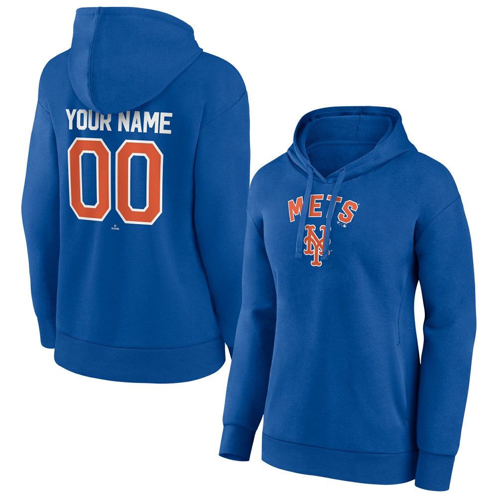New York Mets Women's Personalized Team Winning Streak Pullover Hoodie - Royal - MLB Discount