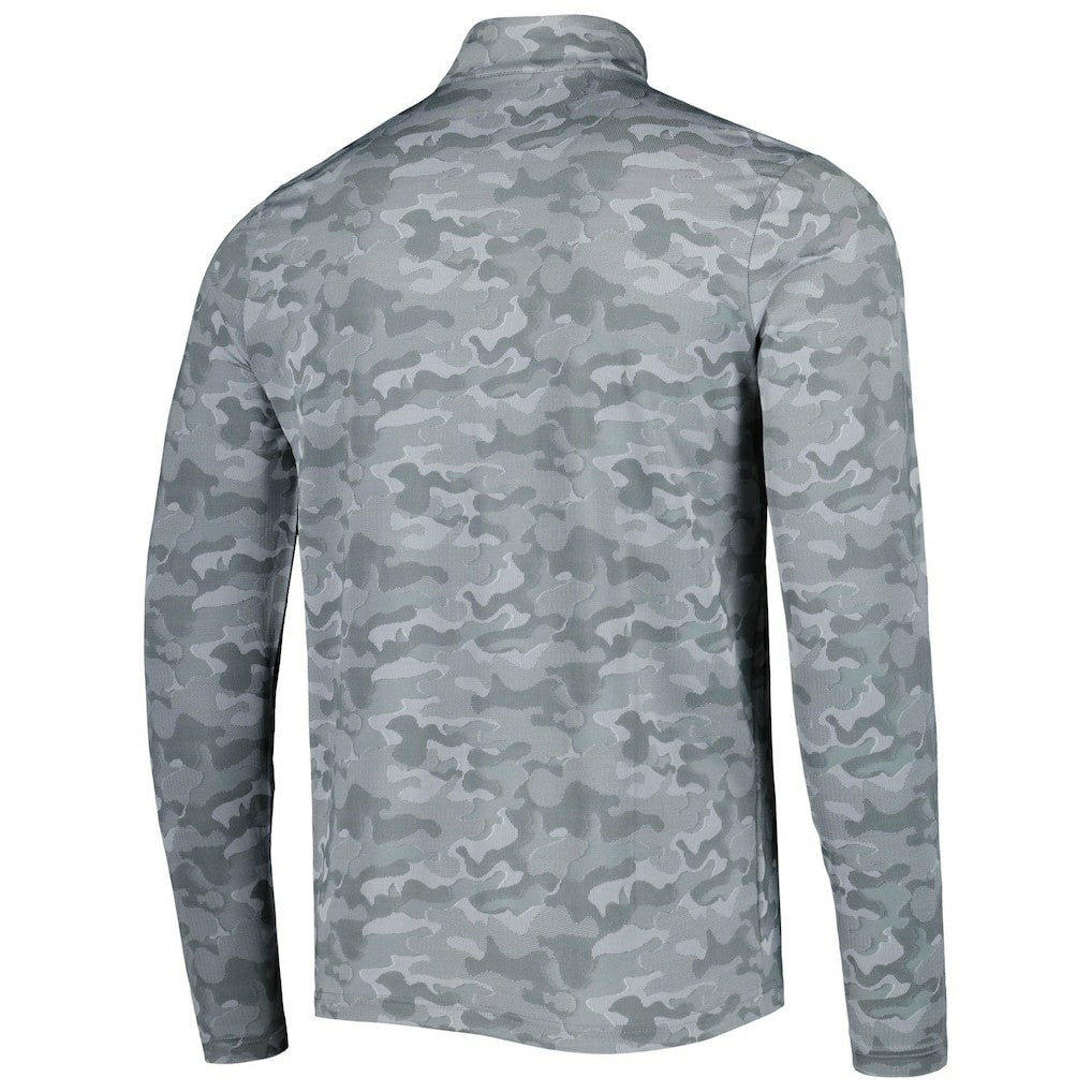 Chicago Bears Antigua Brigade Throwback Quarter-Zip Top Gray