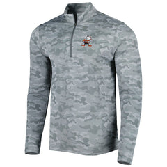 Cleveland Browns Antigua Brigade Throwback Quarter-Zip Top Gray