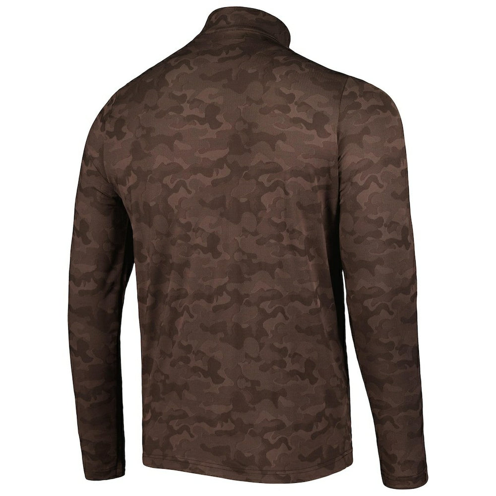 Cleveland Browns Antigua Brigade Quarter-Zip Sweatshirt Brown
