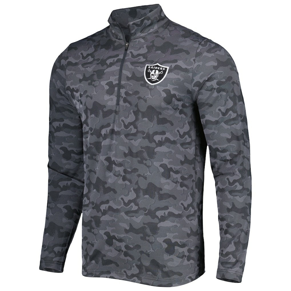 Las Vegas Raiders Antigua Brigade Quarter-Zip Sweatshirt Black