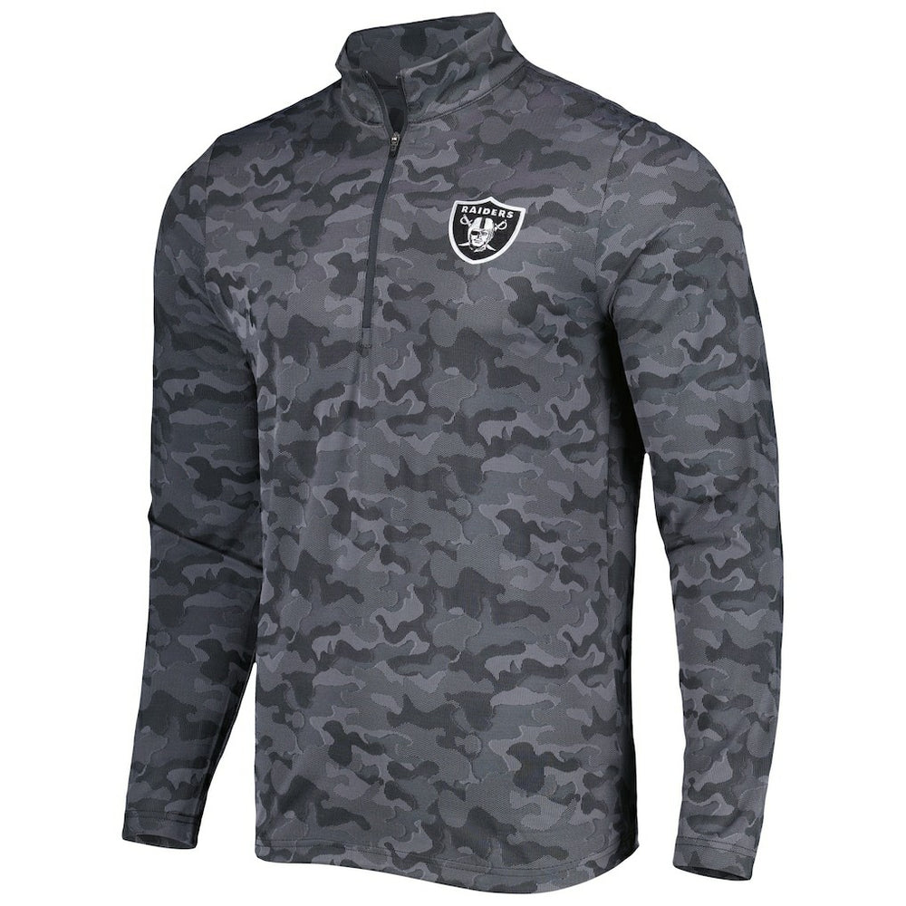 Las Vegas Raiders Antigua Brigade Quarter-Zip Sweatshirt Black