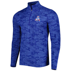 New England Patriots Antigua Brigade Throwback Quarter-Zip Top Royal
