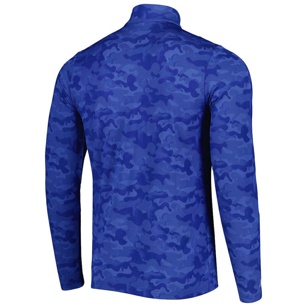 New England Patriots Antigua Brigade Throwback Quarter-Zip Top Royal