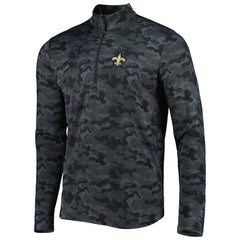 New Orleans Saints Antigua Brigade Quarter-Zip Sweatshirt Black