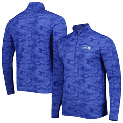 Seattle Seahawks Antigua Brigade Throwback Quarter-Zip Top Royal