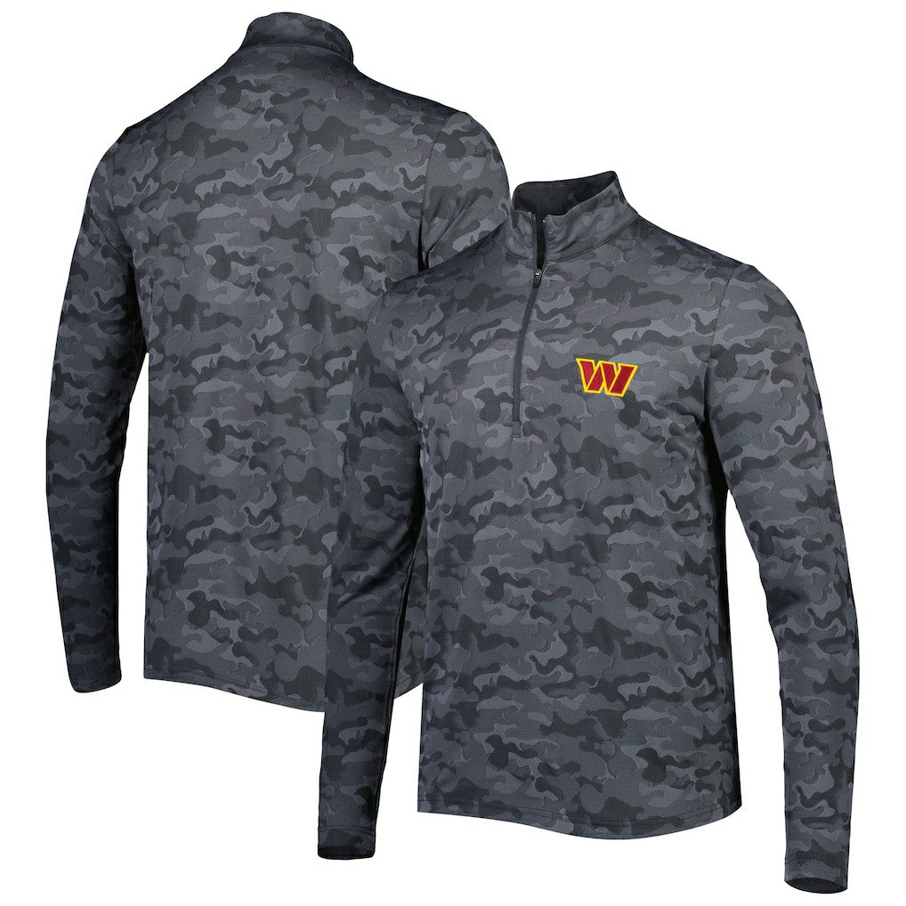 Washington Commanders Antigua Brigade Quarter-Zip Sweatshirt Black
