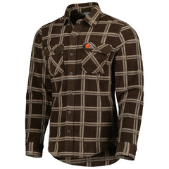 Cleveland Browns Antigua Industry Flannel Button-Up Shirt Jacket Brown
