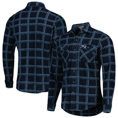 New England Patriots Antigua Industry Flannel Button-Up Shirt Jacket Navy