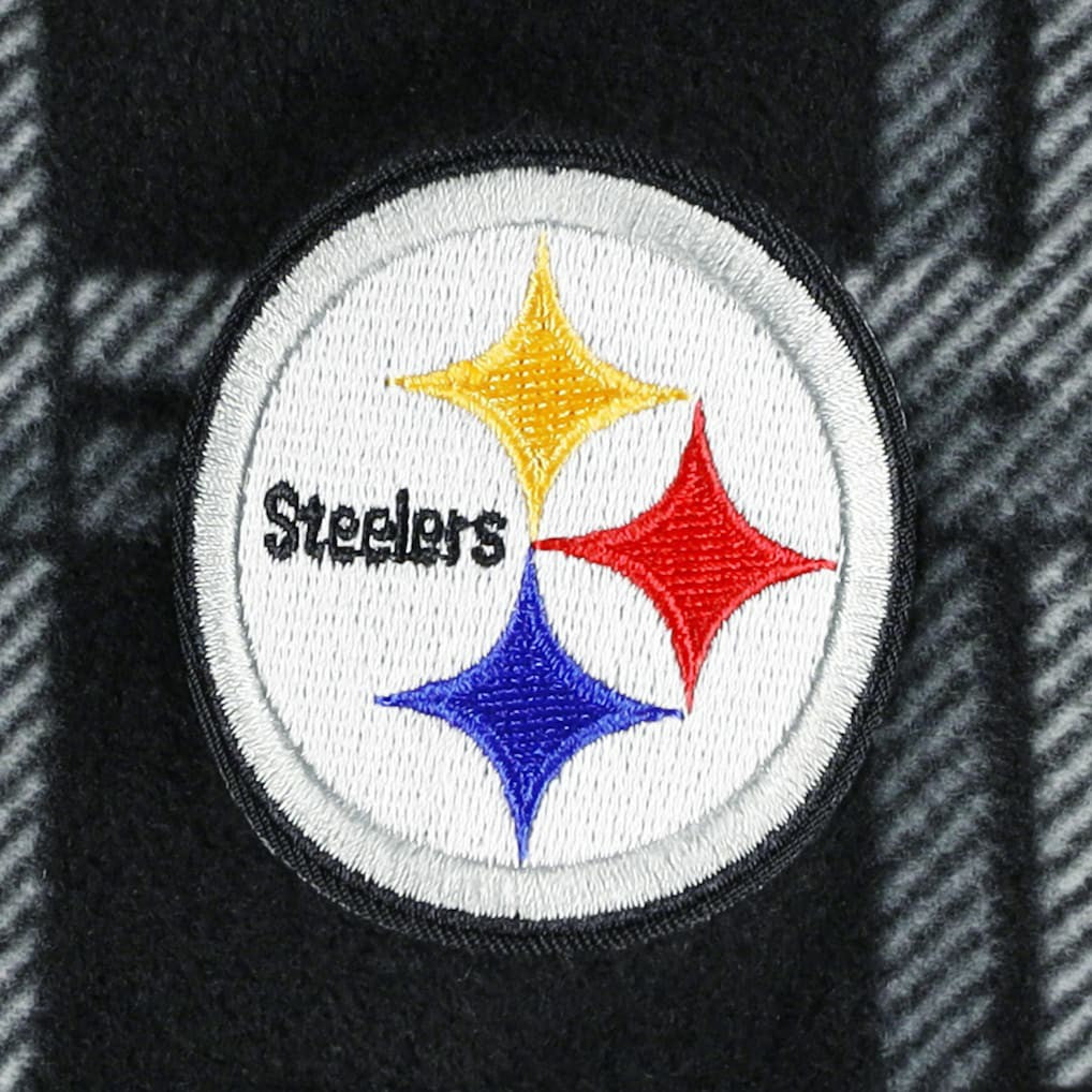 Pittsburgh Steelers Antigua Industry Flannel Button-Up Shirt Jacket Black