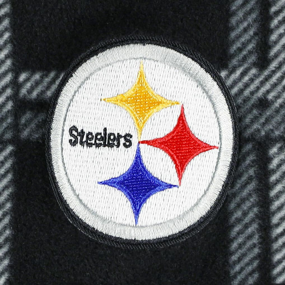 Pittsburgh Steelers Antigua Industry Flannel Button-Up Shirt Jacket Black