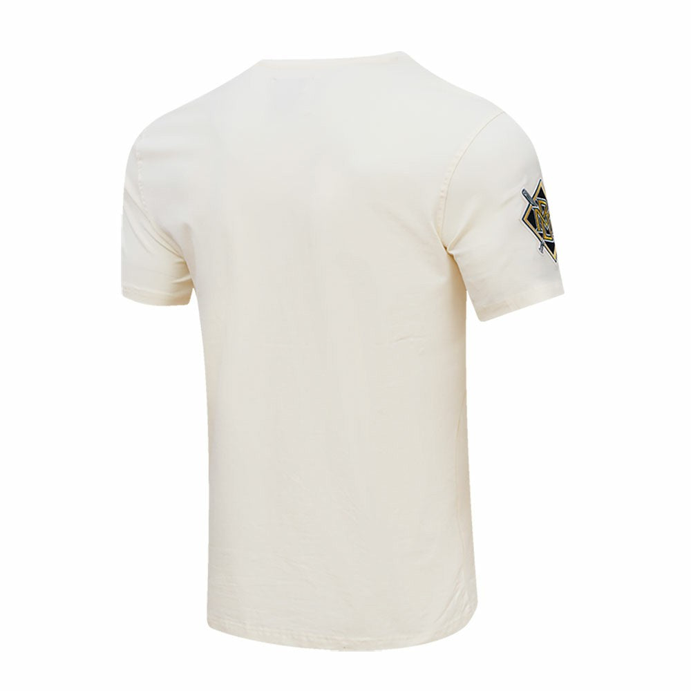 Milwaukee Brewers Pro Standard Cooperstown Collection Old English T-Shirt - Cream - MLB Discount