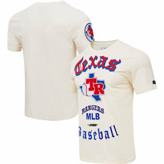 Texas Rangers Pro Standard Cooperstown Collection Old English T-Shirt - Cream - MLB Sale