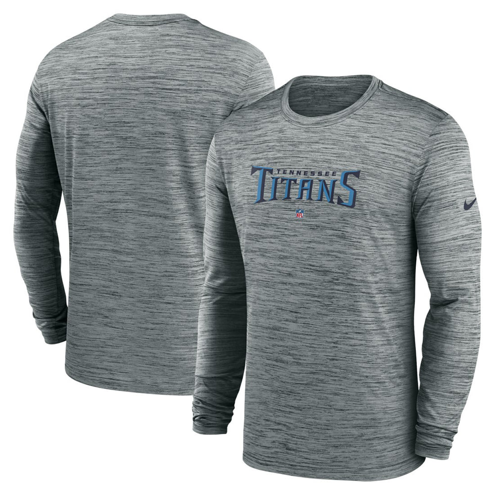 Nike Tennessee Titans Sideline Team Velocity Performance Long Sleeve T-Shirt Heather Gray