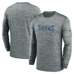 Nike Tennessee Titans Sideline Team Velocity Performance Long Sleeve T-Shirt Heather Gray